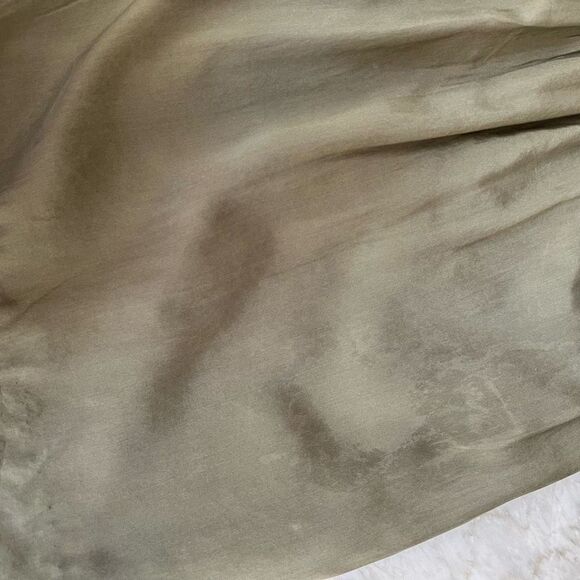 Theory Olive Green 100% Silk Army Dress Size 6 - Picture 10 of 10